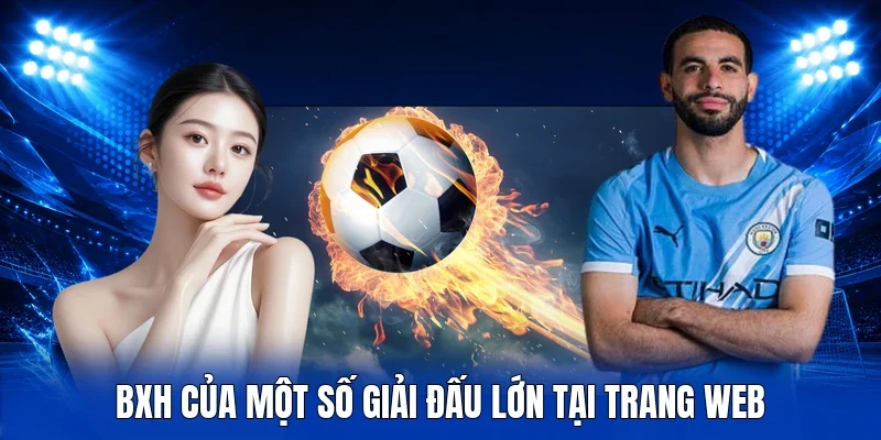 BXH của một số giải đấu lớn tại trang web